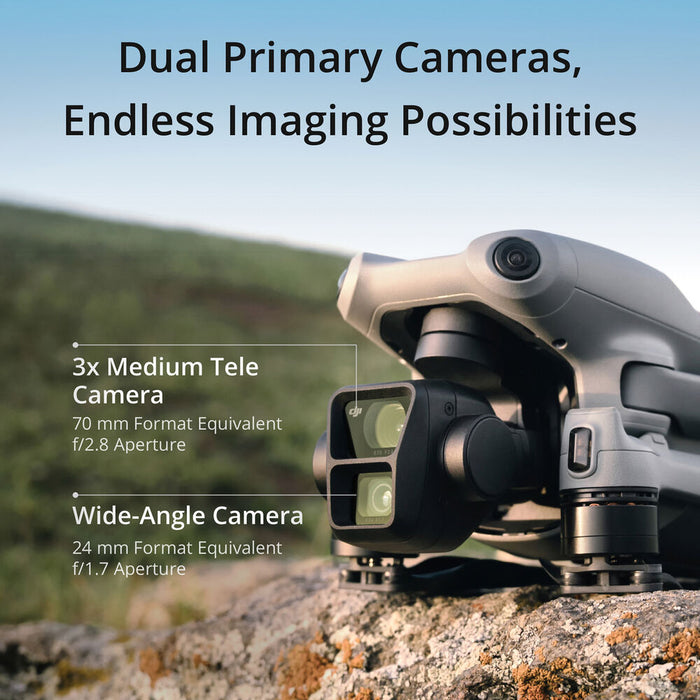 DJI Air 3 Drone | DJI RC 2 Controller | Fly More Combo with Three Batteries, Charging Hub, More
