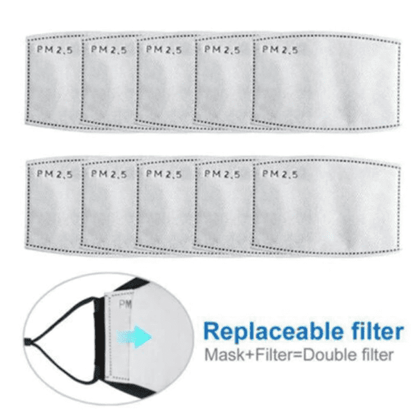PM 2.5 Carbon Filter (10-Pack) (For Reusable Masks Only)
