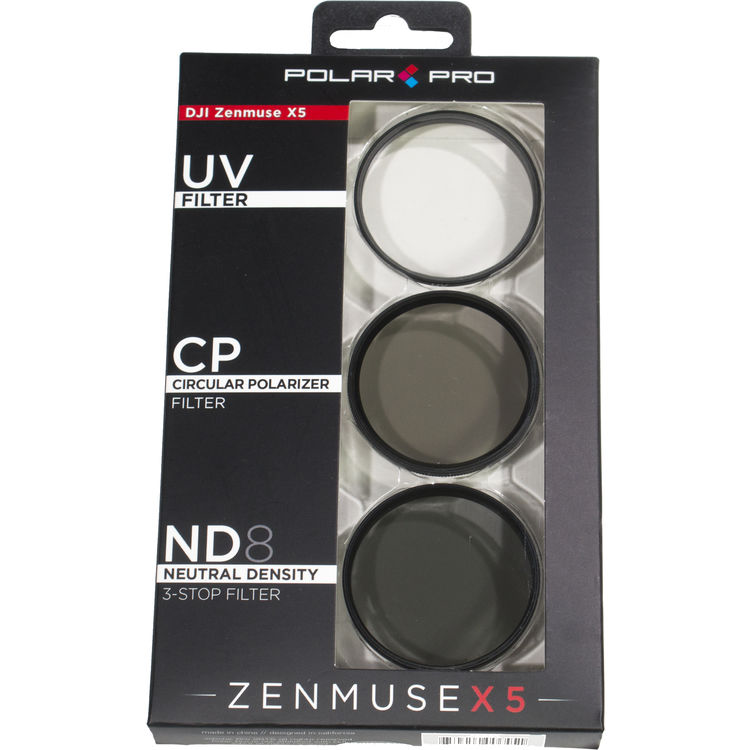 POLARPRO DJI Zenmuse X5S Filters (X5 compatible)3-Pack-UV, CP, ND8 Filters