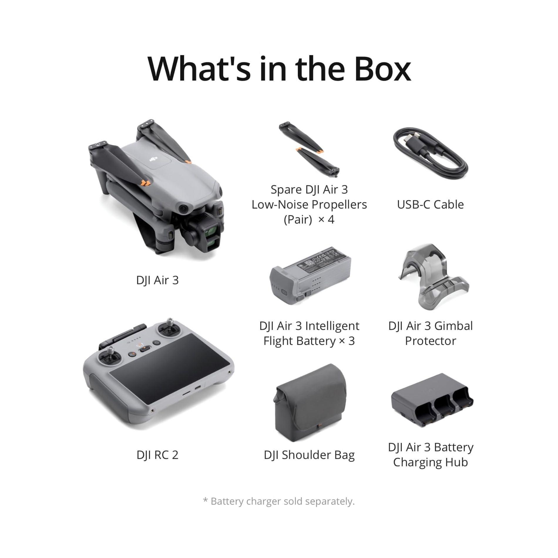 DJI Air 3 Fly More Combo (DJI RC 2) (Refurbished)