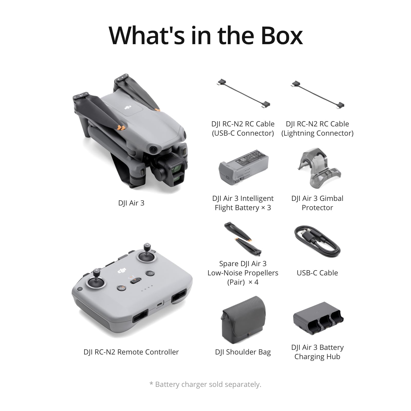 DJI Air 3 Fly More Combo (DJI RC-N2) (Refurbished)