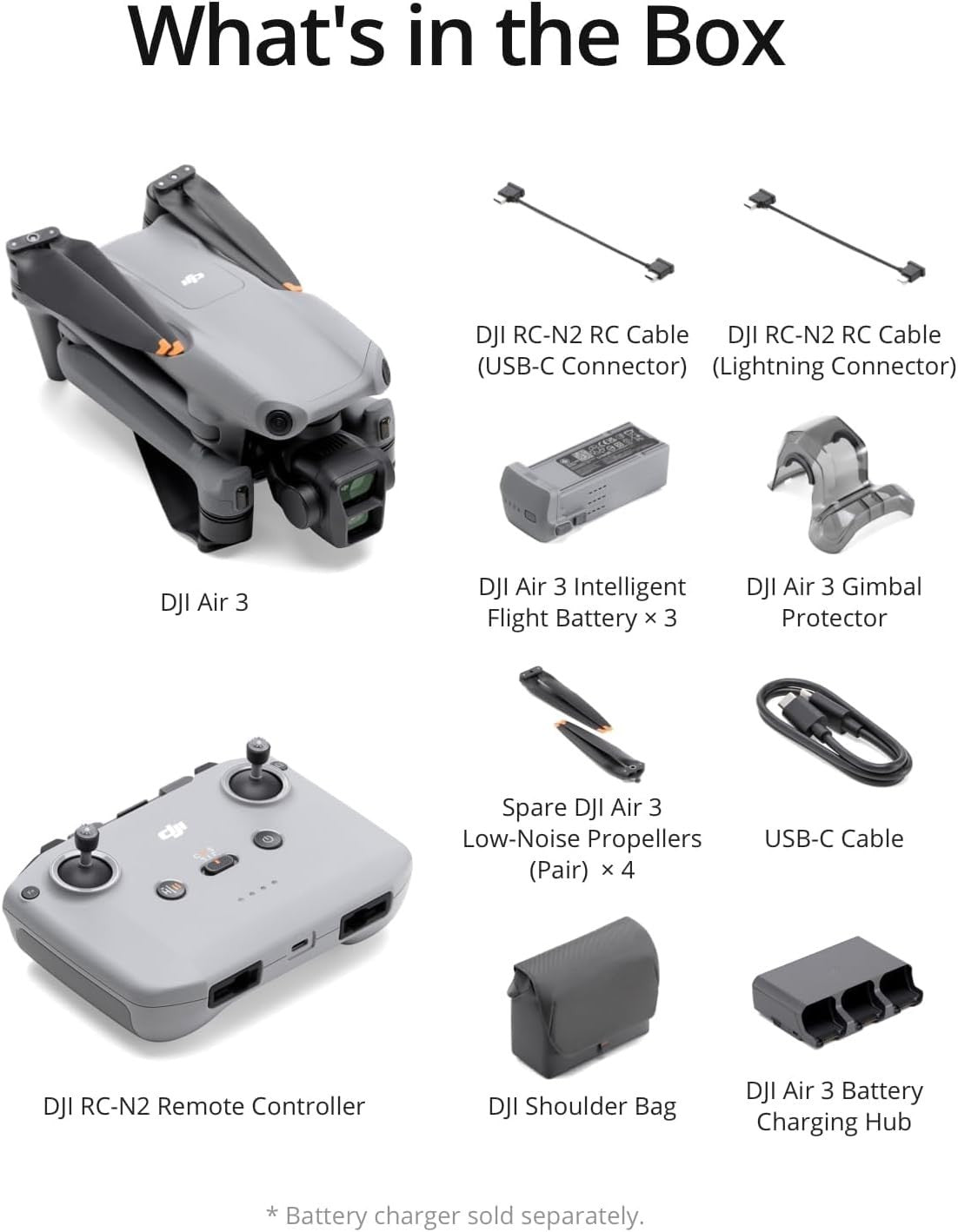 DJI Air 3 Fly More Combo (DJI RC-N2) (Refurbished)