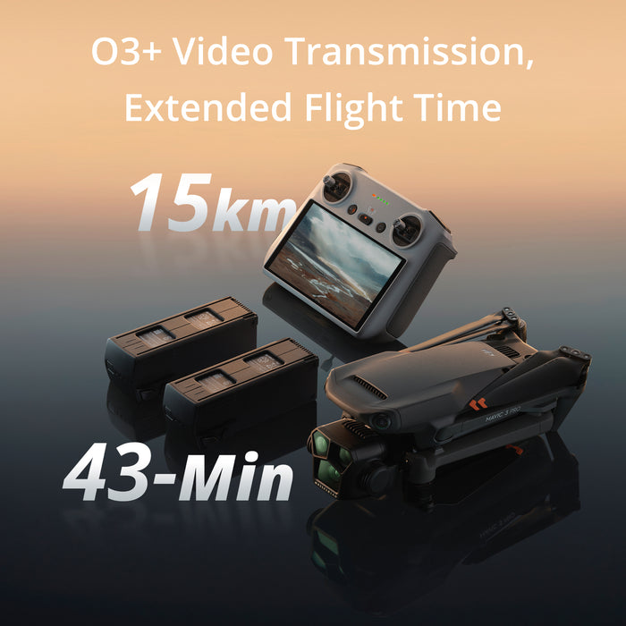 DJI MAVIC 3 Fly More Combo Drone Camera, 46-Min Flight Time with 15km Range  (Refurbished)
