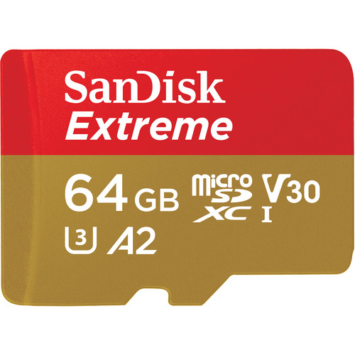 SanDisk micro sd Extreme 64GB + Adapter  A2 60/160