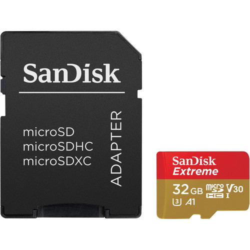 SanDisk micro sd Extreme 32GB + Adapter  a1 v30 100/667