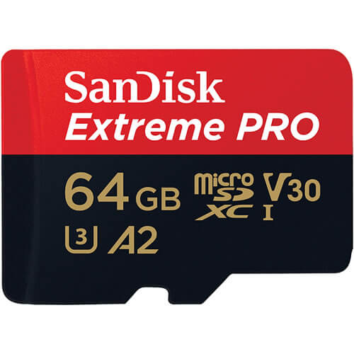 SanDisk Micro SD Extreme Pro 64GB + Adapter A2 90/170